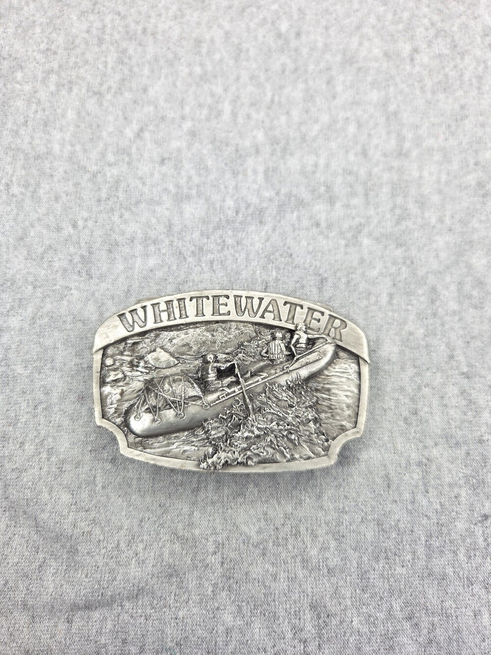 Vintage 1984 Siskiyou Whitewater Rafting Belt Buckle Solid Pewter River